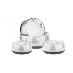 Hundeskl i melamin gr med poter 1,8 L